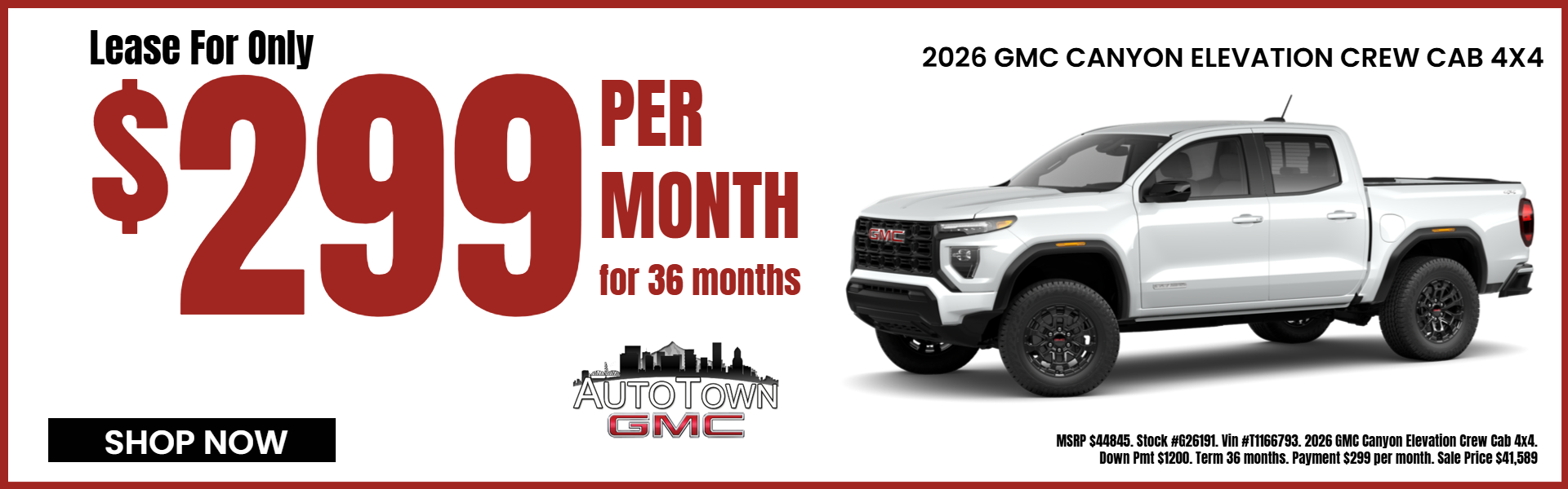 CANYON OFFER FROM AUTO TOWN GMC