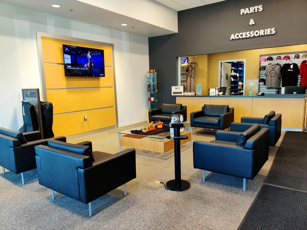 Auto Town GMC Service Counter and Customer Waiting Lounge